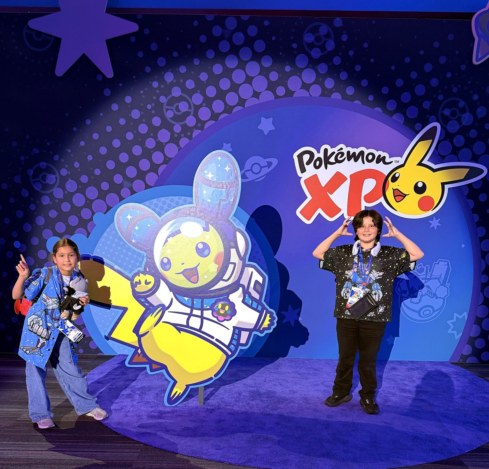 Super Trini and Dragoneye Duke at the Pokémon XP stage